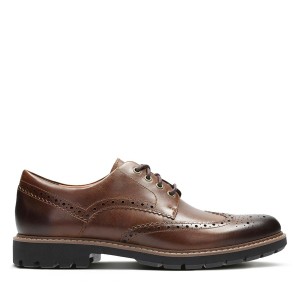 クラークス メンズ ドレスシューズ シューズ Batcombe Wing Shoes Dark Tan Lea