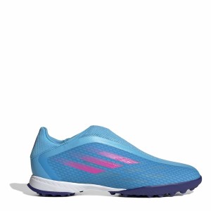 アディダス メンズ ブーツ シューズ X Ghosted .3 Laceless Astro Turf Trainers Blue/Pink