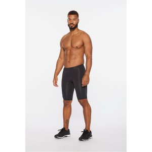 2XU メンズ Tシャツ トップス Core Compression Shorts Mens Black/Silver