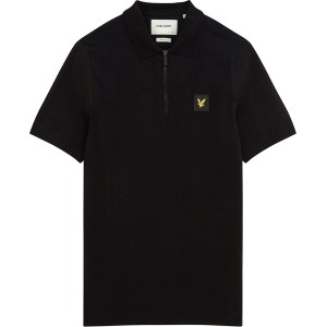 ライルアンドスコット メンズ ポロシャツ トップス Lyle and Scott Contrast Short Sleeve Polo Shirt Mens Z865 Jet Black