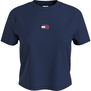 トミーヒルフィガー レディース Tシャツ トップス Centre Badge T Shirt TWLGHT NAVY C87