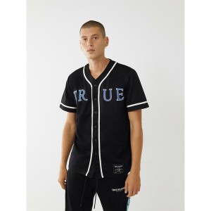 トゥルーレリジョン メンズ ジャケット＆ブルゾン アウター True Baseball Jrsy Sn24 Black