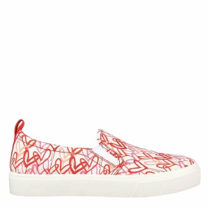 スケッチャーズ レディース サンダル シューズ Skechers Poppy Canvas Trainers White/Red