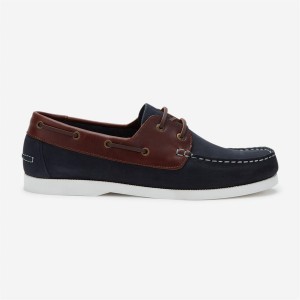 ジャック ウィルス メンズ デッキシューズ シューズ Leather Boat Shoes Navy