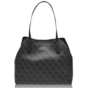 ゲス レディース トートバッグ バッグ Small Logo Tote Bag COAL-COA