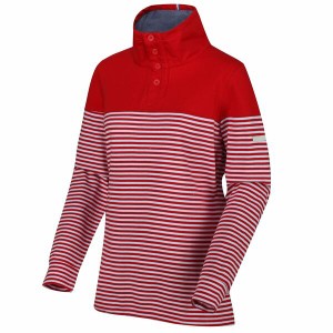 レガッタ レディース パーカー・スウェットシャツ アウター Camiola Cotton Striped Overhead TrueRedStrpe