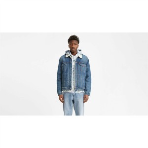 リーバイス メンズ ジャケット＆ブルゾン アウター Type 3 Sherpa Jacket Fable Blue