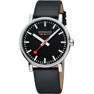 モンダイン メンズ 腕時計 アクセサリー Unisex Mondaine Evo 2 Watch MSE.43120.LB Silver and Black