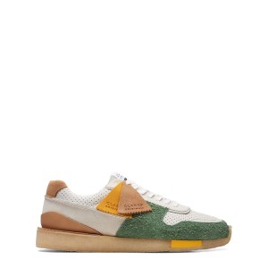 クラークス メンズ スニーカー シューズ To Run Trainers Green Combi