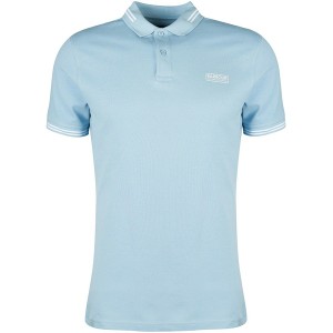 バブアー メンズ ポロシャツ トップス Essential Polo Shirt Powder Blue/Wht