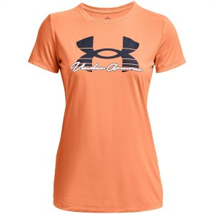 アンダーアーマー レディース Tシャツ トップス Tech Script SSC Ld99 Orange