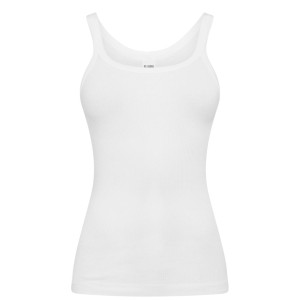 レッドワン レディース カットソー トップス Ribbed Tank Optic White