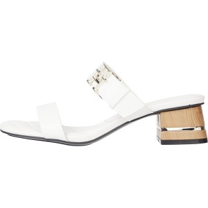 トミー ヒルフィガー レディース ヒール シューズ HARDWARE BLOCK MID HEEL White