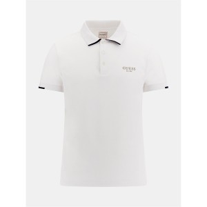 ゲス メンズ ポロシャツ トップス Nolan Short Sleeve Polo Shirt Pure White G011