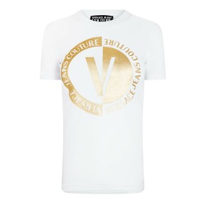 ベルサーチ レディース Tシャツ トップス Printed Logo T-Shirt White/Gld G03