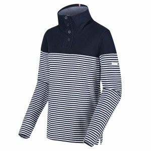 レガッタ レディース パーカー・スウェットシャツ アウター Camiola Cotton Striped Overhead Navy Stripe