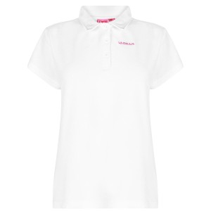 エルエーギア レディース ポロシャツ トップス Pique Polo Shirt Ladies White