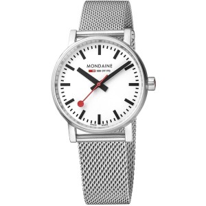 モンダイン メンズ 腕時計 アクセサリー Mondaine Swiss Railways Evo2 35mm Watch MSE35110SM Silver and White