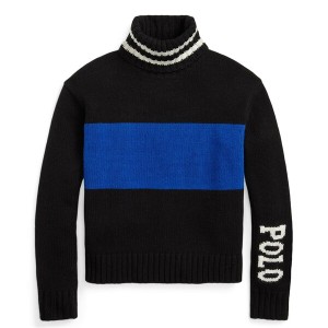 ラルフローレン レディース ポロシャツ トップス Colourblock Polo Neck Sweater Black Multi