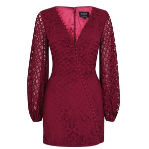 バードット レディース ワンピース トップス Bardot Lily Lace Dress Burgundy 602