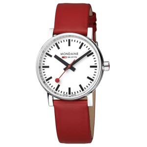 モンダイン メンズ 腕時計 アクセサリー Mondaine Evo2 35 Red Vegan Watch MSE.35110.LCV Silver, White and Red