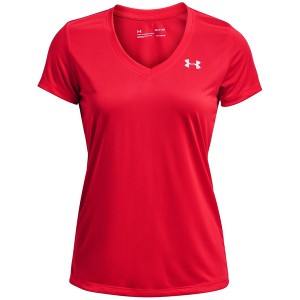 アンダーアーマー レディース Tシャツ トップス Tech Solid T Shirt Ladies RadioRed