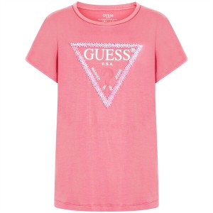 ゲス レディース Tシャツ トップス Guess 3D Flwr Tri T Ld32 G65P Drift Pink