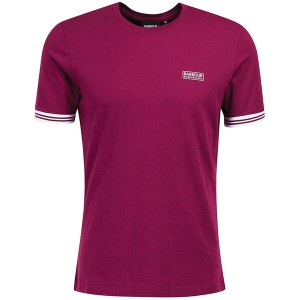 バブアー メンズ Tシャツ トップス Torque Tipped T-Shirt Magenta PU77