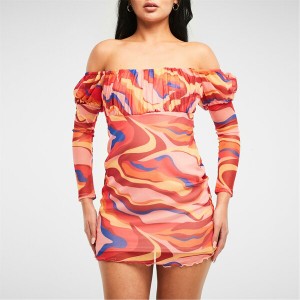 ミスガイデッド レディース ワンピース トップス Petite Swirl Print Mesh Mini Dress Multi