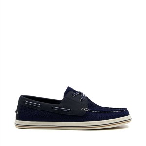 デューンロンドン メンズ デッキシューズ シューズ Burnner Knitted Boat Shoes Navy