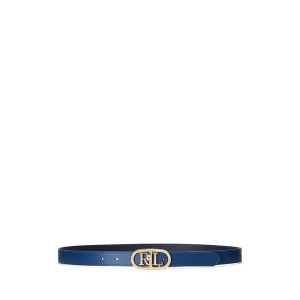 ラルフローレン レディース ベルト アクセサリー Lauren Ralph Lauren Oval Reversible Belt Womens Blue