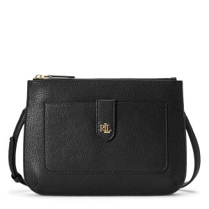 ラルフローレン レディース ショルダーバッグ バッグ Pebbled Leather Medium Jamey Crossbody Black