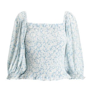 ラルフローレン レディース シャツ トップス Pally Puff Sleeve Top 1338 Cloud Flrl