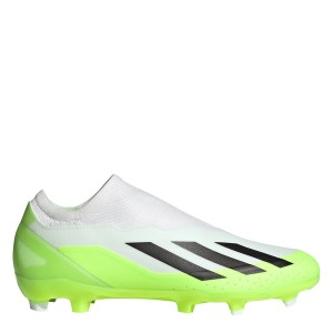 アディダス メンズ ブーツ シューズ X Crazyfast.3 Laceless Firm Ground Football Boots Wht/Blk/Lemon