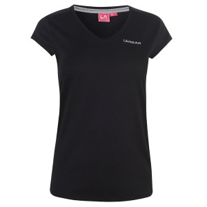 エルエーギア レディース Tシャツ トップス V Neck T Shirt Ladies Black