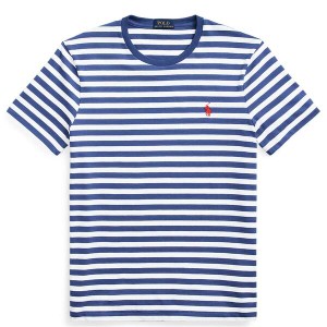 ラルフローレン メンズ Tシャツ トップス Thin Stripe PP T Shirt Royal/Wht