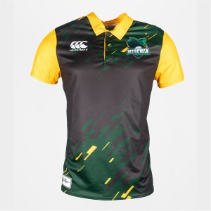 カンタベリー メンズ ポロシャツ トップス Nigeria Rugby League Polo Shirt Black/Green