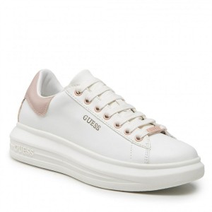 ゲス レディース スニーカー シューズ Guess Salerno Sneaker White & Pink