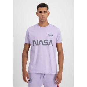 アルファインダストリーズ メンズ Tシャツ トップス NASA Reflective Tee Lilac