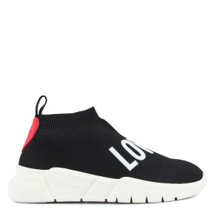 ラブ モスキーノ レディース スニーカー シューズ Logo Strap Sock Trainers Black 00A