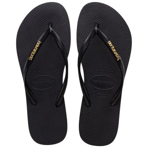 ハワイアナス レディース サンダル シューズ Havaianas Slim L Met Ld33 Black/Gold