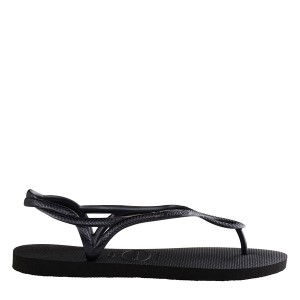 ハワイアナス レディース サンダル シューズ Havaianas Luna Flip Flops Black 0090