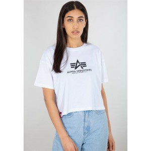 アルファインダストリーズ レディース Tシャツ トップス Basic T Shirt White