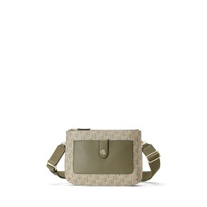 ラルフローレン レディース ショルダーバッグ バッグ Coated Canvas Medium Jamey Crossbody Bag Camel/Olive