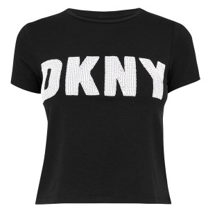 ダナ キャラン ニューヨーク レディース Tシャツ トップス Sequin T Shirt Black