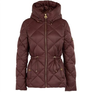 バブアー レディース ジャケット＆ブルゾン アウター Napier Quilted Jacket Black Cherry