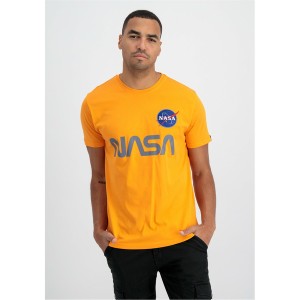 アルファインダストリーズ メンズ Tシャツ トップス NASA Reflective Tee Orange