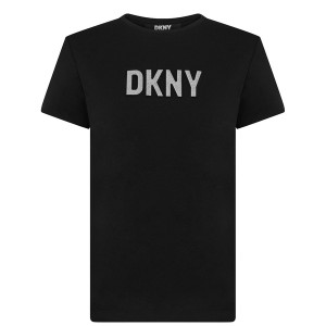 ダナ キャラン ニューヨーク レディース Tシャツ トップス Glitter Logo T Shirt Black
