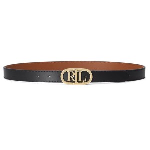 ラルフローレン レディース ベルト アクセサリー Lauren Ralph Lauren Oval Reversible Belt Womens Black/Tan