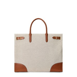 ラルフローレン レディース トートバッグ バッグ LRL Devyn Canvas Tote Bag Vanilla/Tan